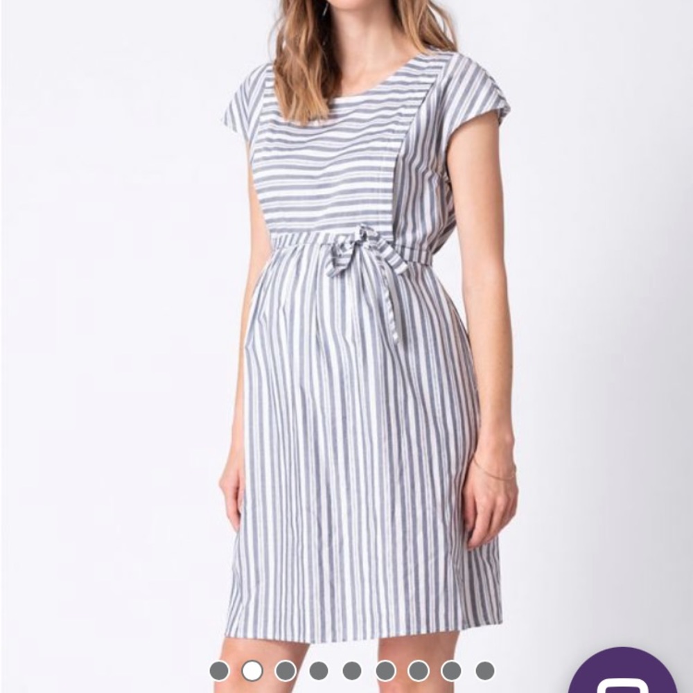 Seraphine COTTON STRIPE MATERNITY & NURSING DRESS